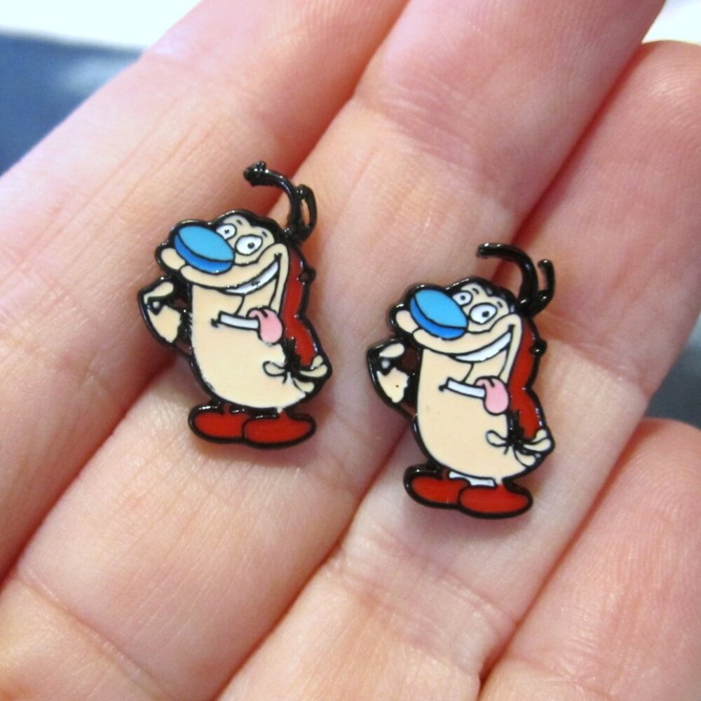 Stimpy Earrings Cat~Hypoallergenic